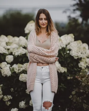 ZESICA Batwing Sleeve Crochet Hollow Cardigan ZESICA Batwing Sleeve Crochet Hollow Cardigan