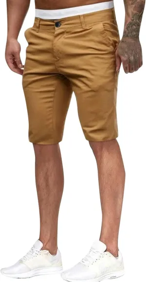 ZYXTIM Mens Chinos Skinny Flat Front Golf Shorts Zipper Casual Work Dress Shorts Slim Fit Quick Dry Summer Beach Shorts Pants