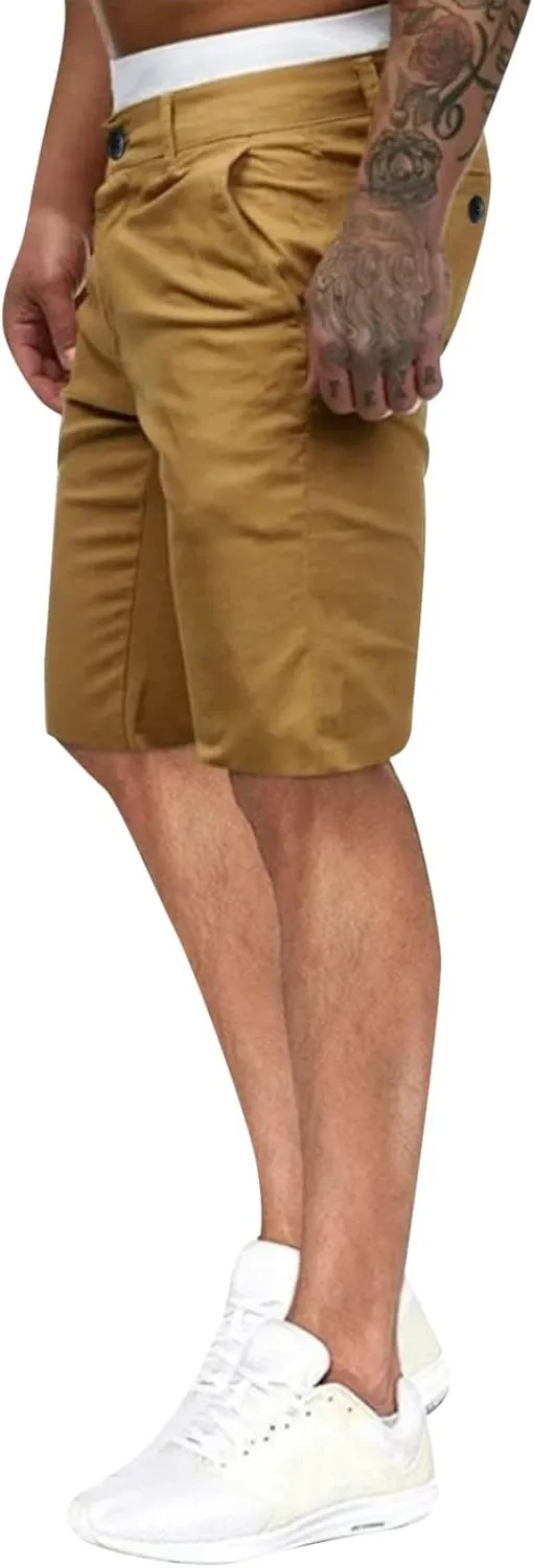 ZYXTIM Mens Chinos Skinny Flat Front Golf Shorts Zipper Casual Work Dress Shorts Slim Fit Quick Dry Summer Beach Shorts Pants