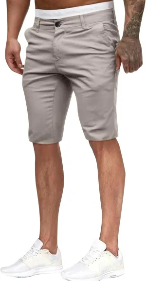 ZYXTIM Mens Chinos Skinny Flat Front Golf Shorts Zipper Casual Work Dress Shorts Slim Fit Quick Dry Summer Beach Shorts Pants