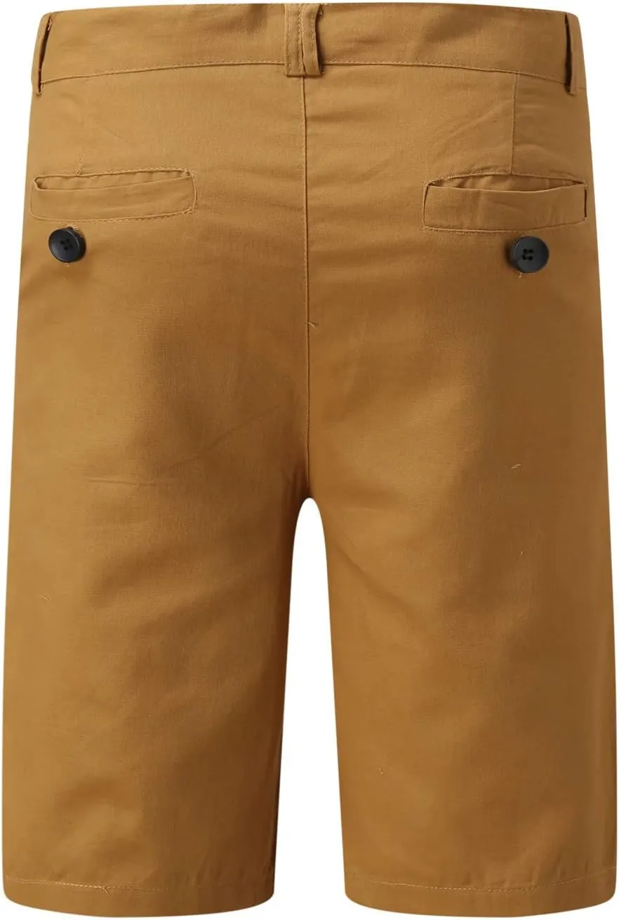 ZYXTIM Mens Chinos Skinny Flat Front Golf Shorts Zipper Casual Work Dress Shorts Slim Fit Quick Dry Summer Beach Shorts Pants
