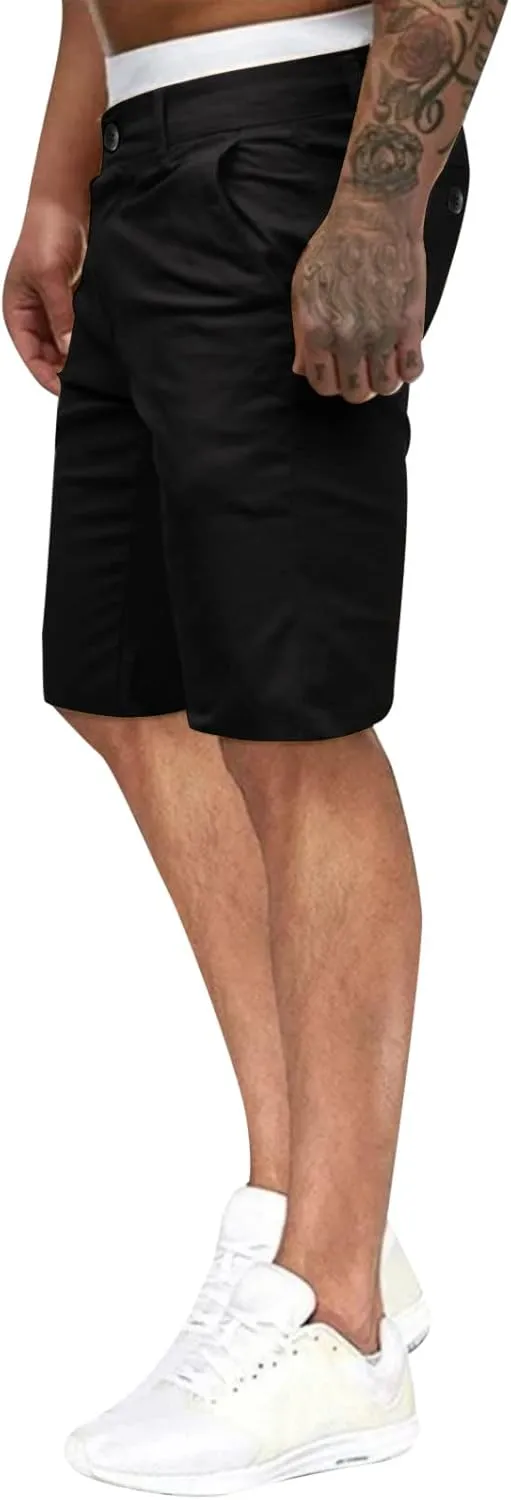 ZYXTIM Mens Chinos Skinny Flat Front Golf Shorts Zipper Casual Work Dress Shorts Slim Fit Quick Dry Summer Beach Shorts Pants
