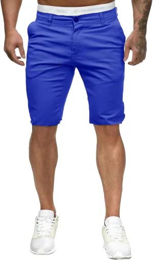 ZYXTIM Mens Chinos Skinny Flat Front Golf Shorts Zipper Casual Work Dress Shorts Slim Fit Quick Dry Summer Beach Shorts Pants
