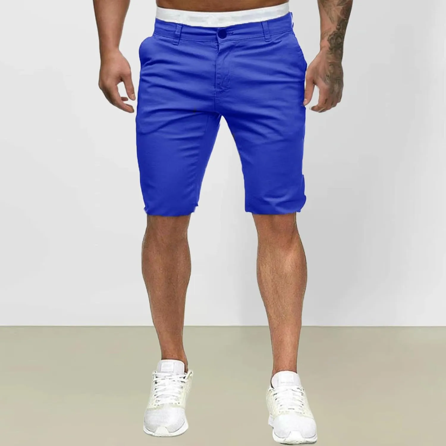 ZYXTIM Mens Chinos Skinny Flat Front Golf Shorts Zipper Casual Work Dress Shorts Slim Fit Quick Dry Summer Beach Shorts Pants