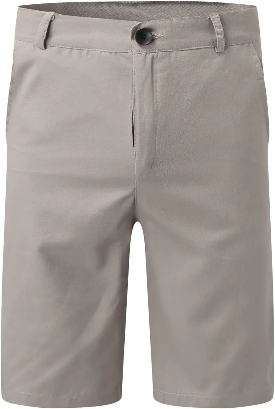 ZYXTIM Mens Chinos Skinny Flat Front Golf Shorts Zipper Casual Work Dress Shorts Slim Fit Quick Dry Summer Beach Shorts Pants