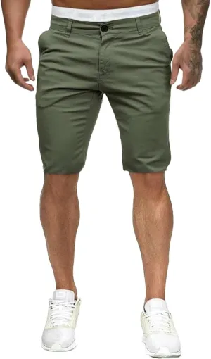 ZYXTIM Mens Chinos Skinny Flat Front Golf Shorts Zipper Casual Work Dress Shorts Slim Fit Quick Dry Summer Beach Shorts Pants